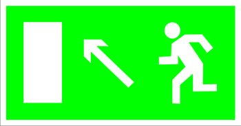 E06 направление к эвакуационному выходу налево вверх (пленка, 300х150 мм) - Знаки безопасности - Эвакуационные знаки - Магазин охраны труда ИЗО Стиль